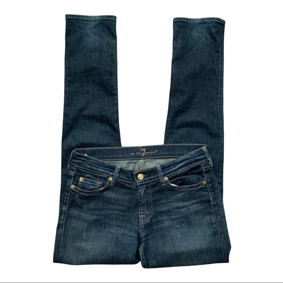 7 for all Mankind Roxanne Jeans Dark Wash Mid Rise Slim Leg Size 29 - Picture 10 of 12